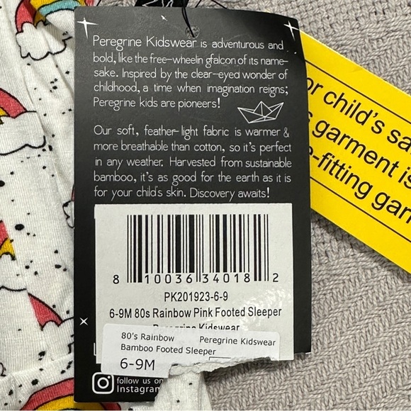 Peregrine baby sleeper, 6-9 mo., NEW WITH TAGS, bamboo, soft, infant, cozy - Picture 8 of 10